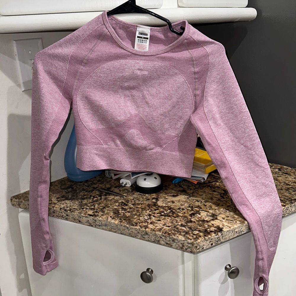 Pink gym shark top